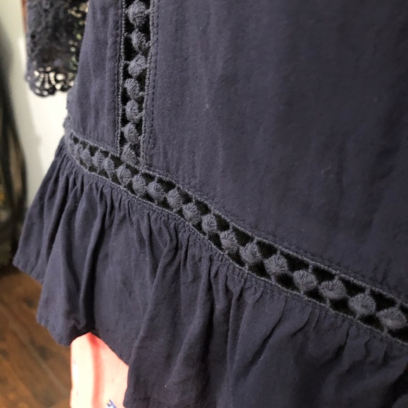 Navy Boho Peasant Tunic Blouse - Picture 9 of 10